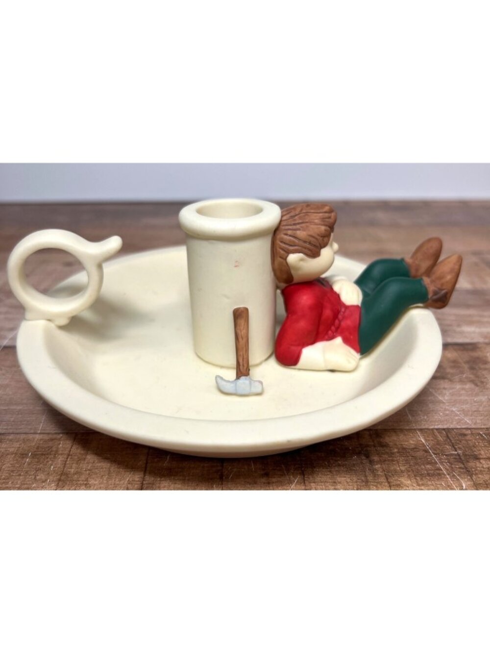 Vintage Collectible Elf Candle Holder Christmas Decor Ceramic